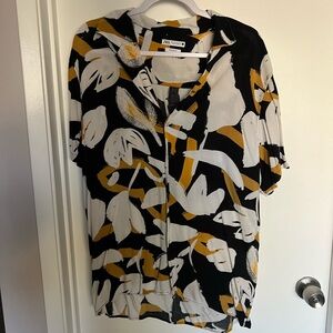 Zara Mens button down print shirt size XL
